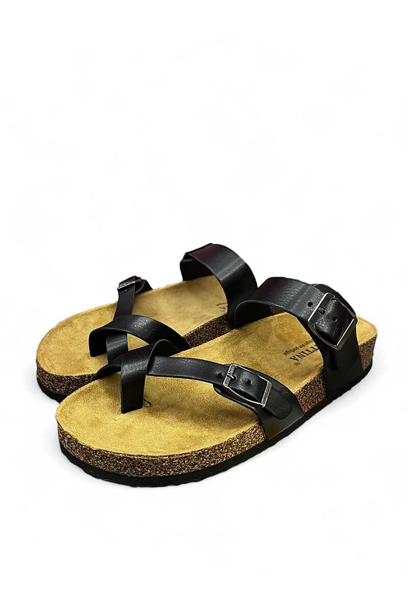 SANDALIA BETTINA OJOTA CRUZADA BT108 Negro