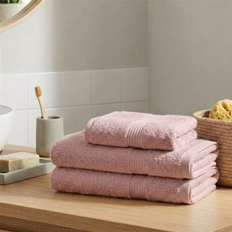 Set 3 Toallas: 40X70 + 2*70X140Cm Alg ' Rosa