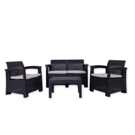 SET DE LIVING EXTERIOR POLIPROPILENO MARRON BONAIRE