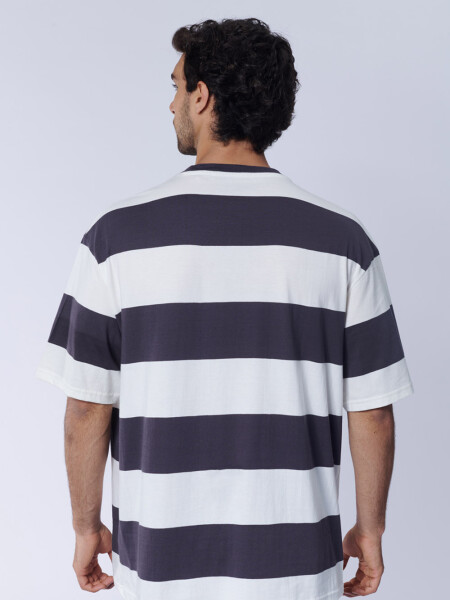 Remera rayas Gris