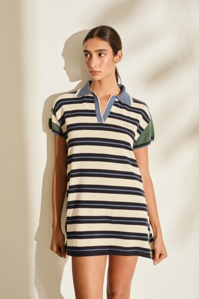 PRE VENTA VESTIDO SUN Azul Y Crudo