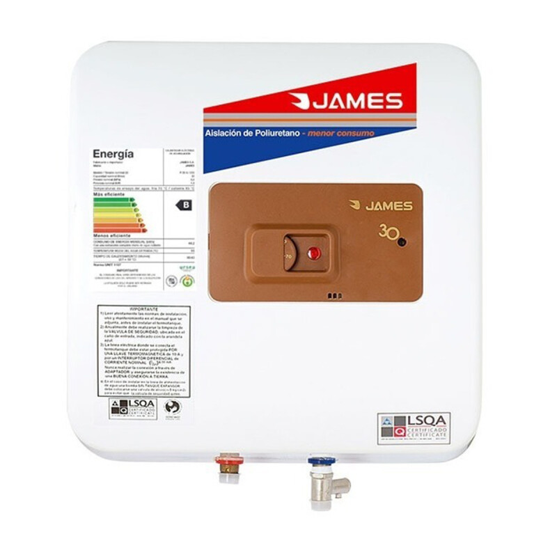 Calefon James Cobre 30 Lts Poliuretano Inyectado Calefon James Cobre 30 Lts Poliuretano Inyectado
