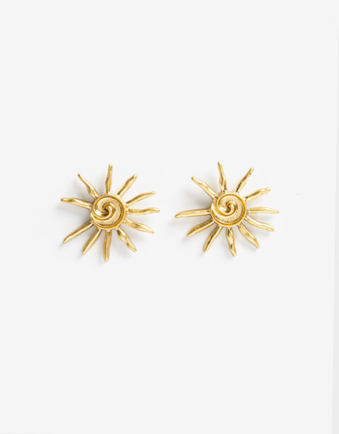 Aros Pasantes Metal Aros Maxi Pasantes Sol - Dorado Oro Amarillo