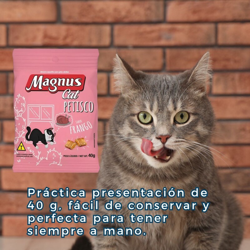 SNACK MAGNUS CAT PETISCO 40 GRAMOS SABOR POLLO
