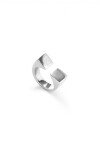 ANILLO BAÑADO EN PLATA DE LEY ACABADO LISO Y FORMA CUADRADA Anillo