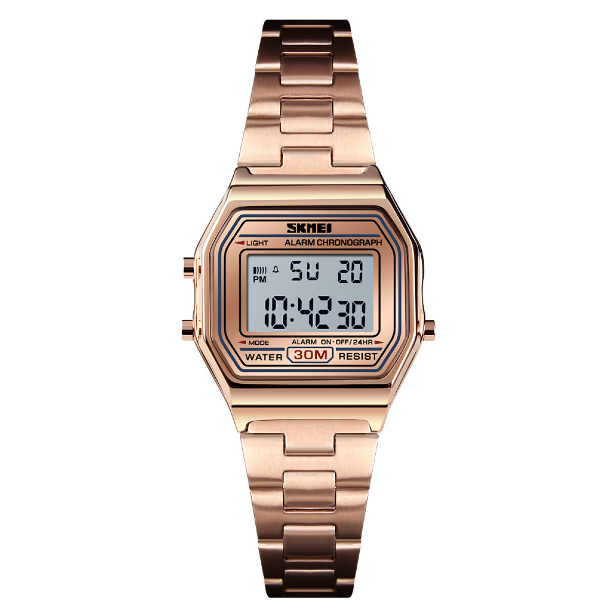 Reloj Skmei 1415rg Unisex Digital Con Correa De Acero Oro Rosa 