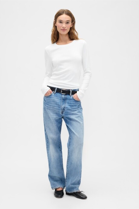 Remera Manga Larga Mujer White Uk