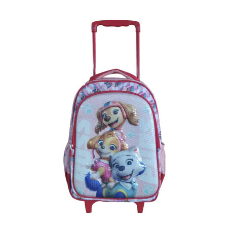 Mochila Infantil 3D con Carro Tafeta Grande 40 x 30 cm Paw Patrol Fem Rosa
