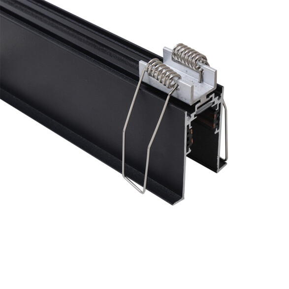 Riel magnetico embutir negro 1 metro incl grampas ZU0504