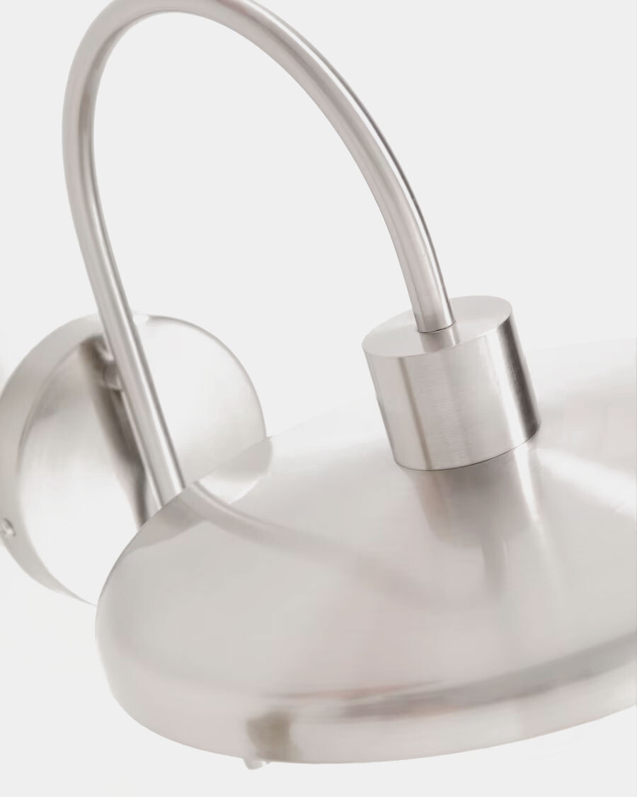 Aplique de pared Nuvira de acero cepillado gris claro