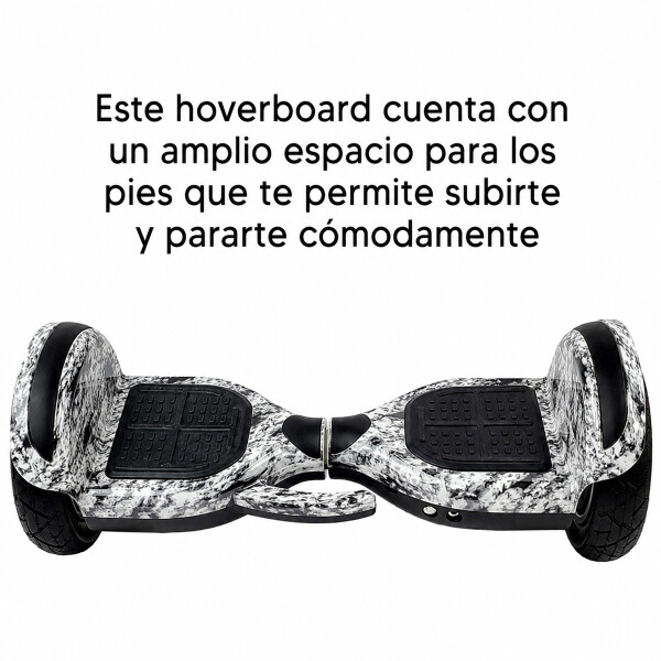 Combo De Skate Eléctrico 6.5" Con Luces Y Bluetooth + Asiento Para Hoverboard NEGRO