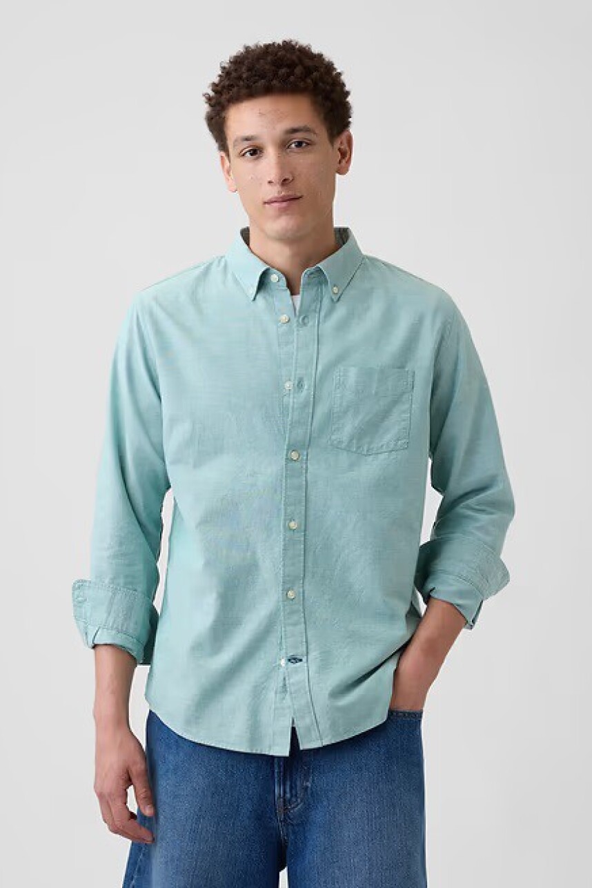 Camisa Oxford Hombre New Algae 373