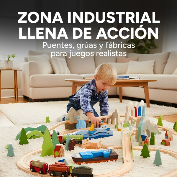 Juguete Pista De Tren Panoramica Tender Leaf Madera Infantil Juguete Pista De Tren Panoramica Tender Leaf Madera Infantil