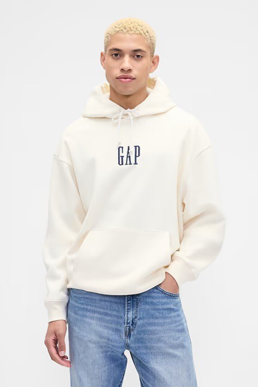 Canguro Logo Gap Oversized Hombre Ivory Frost