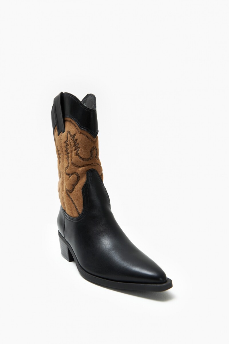 Bota tejana bicolor negro