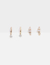 Aros Argollas Set Strass Set De Argollas Con Cubic - Dorado