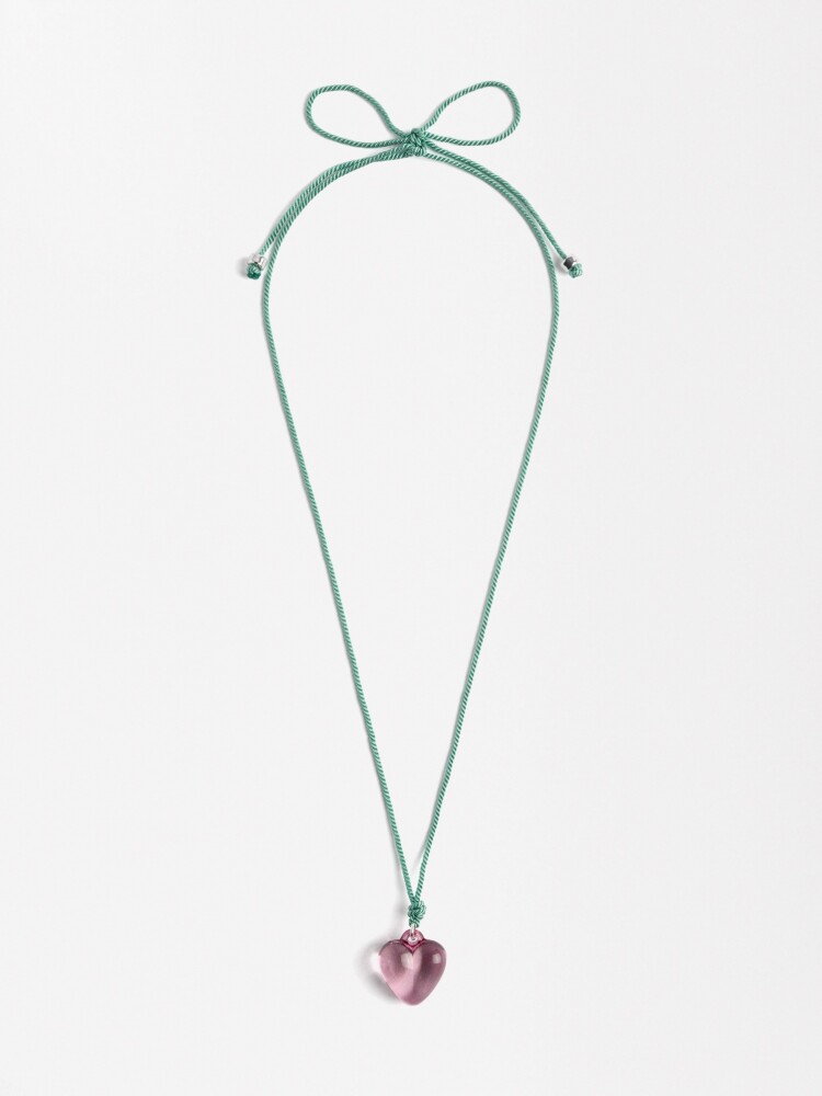 Collar Cordón Corazón verde