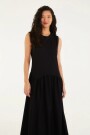VESTIDO MAXI REGATA Negro