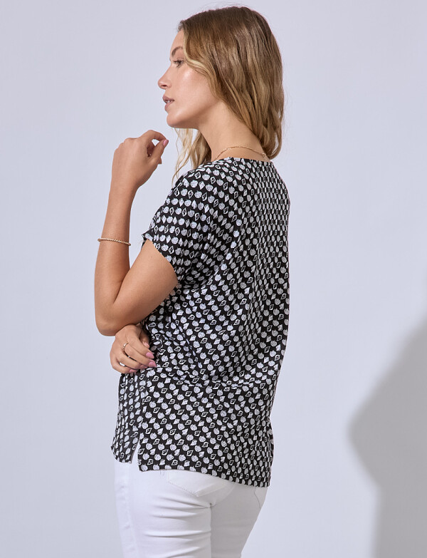 Blusa Print NEGRO/BLANCO