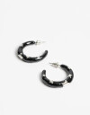 Aros Argollas Color Argollas Esmaltadas - Negro