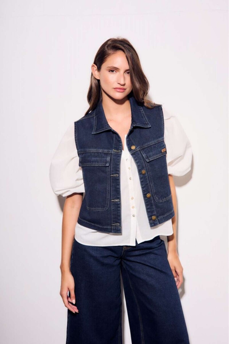 Chaleco Denim Bolsillos - Jean 