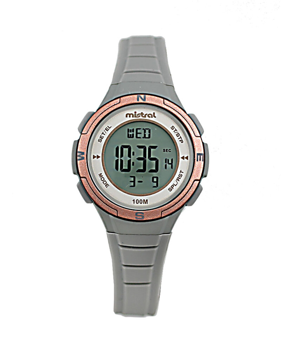 Reloj Mistral Deportivo Silicona Gris. "Producto sin caja" 