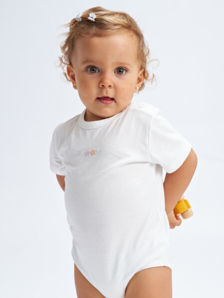 Body manga corta Estampado Bloom - Blanco