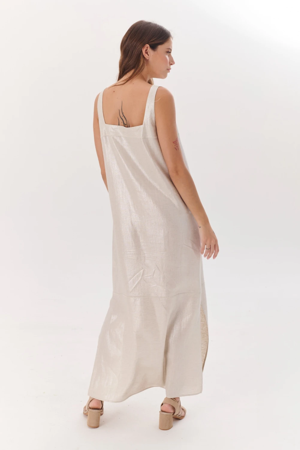 VESTIDO LINO FOIL natural 3