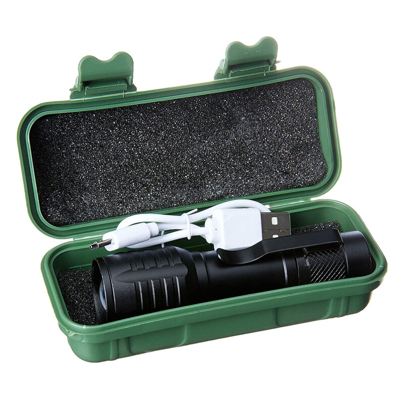 Mini linterna LED con estuche NEGRO