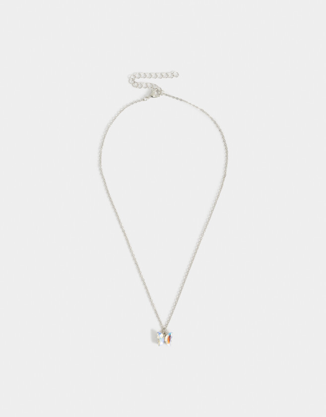 Cadena Corta con Dije Con Mariposas Cadena Corta Con Dije Mariposa - Plateado