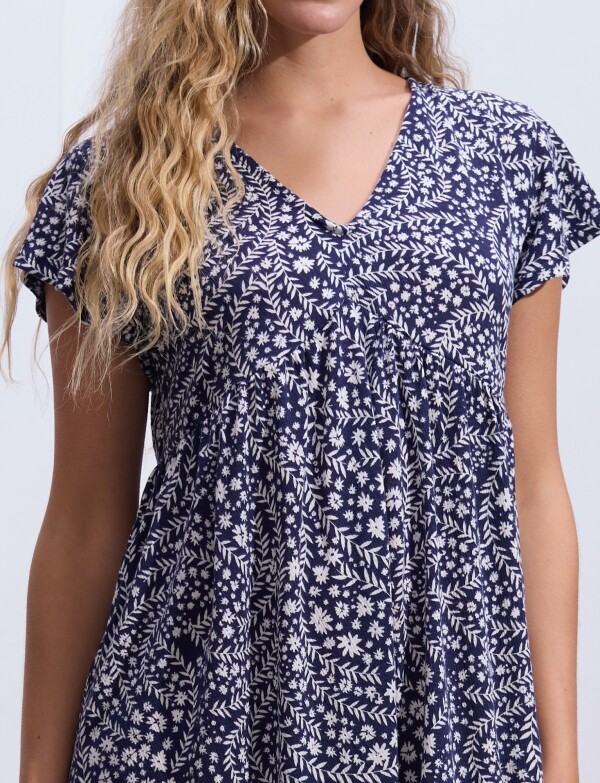 Vestido Printed AZUL/BLANCO