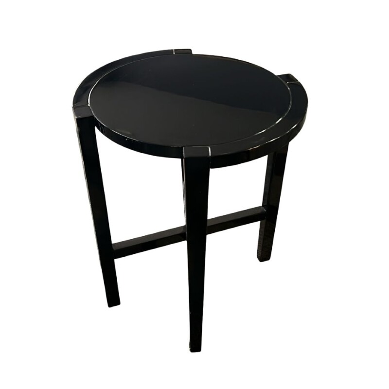 Mesa lateral redonda baja negra - Producto con detalles. Mesa lateral redonda baja negra - Producto con detalles.
