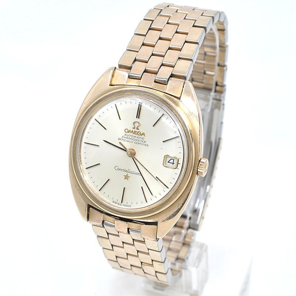 Omega Constellation Enchapado En Oro 168.017 Año 1966 Malla Original Omega Constellation Enchapado En Oro 168.017 Año 1966 Malla Original