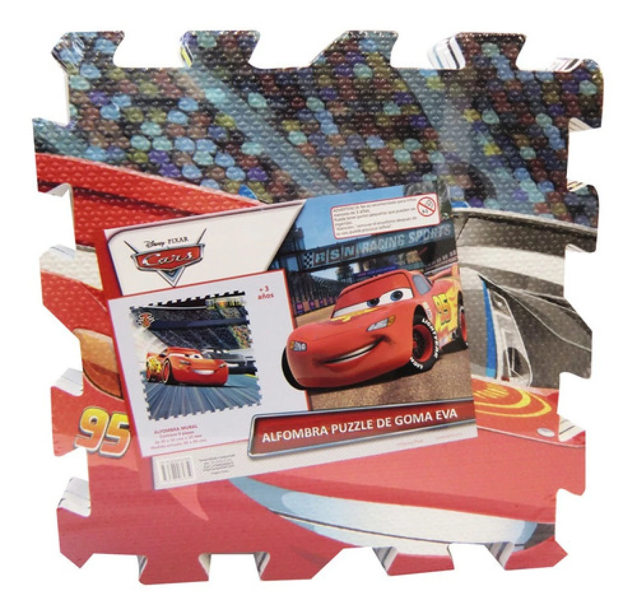 Alfombra de Goma Eva Disney Cars 30 cm X 30 cm 9 Piezas 