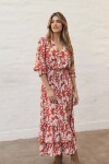 VESTIDO VALENTINA MAXI FLORAL TANGERINE VESTIDO VALENTINA MAXI FLORAL TANGERINE