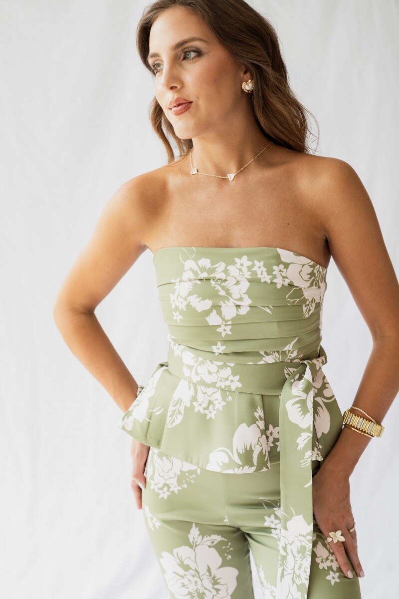 PANTALON FRANCESCA GREEN & NUDE BLOSSOM PANTALON FRANCESCA GREEN & NUDE BLOSSOM