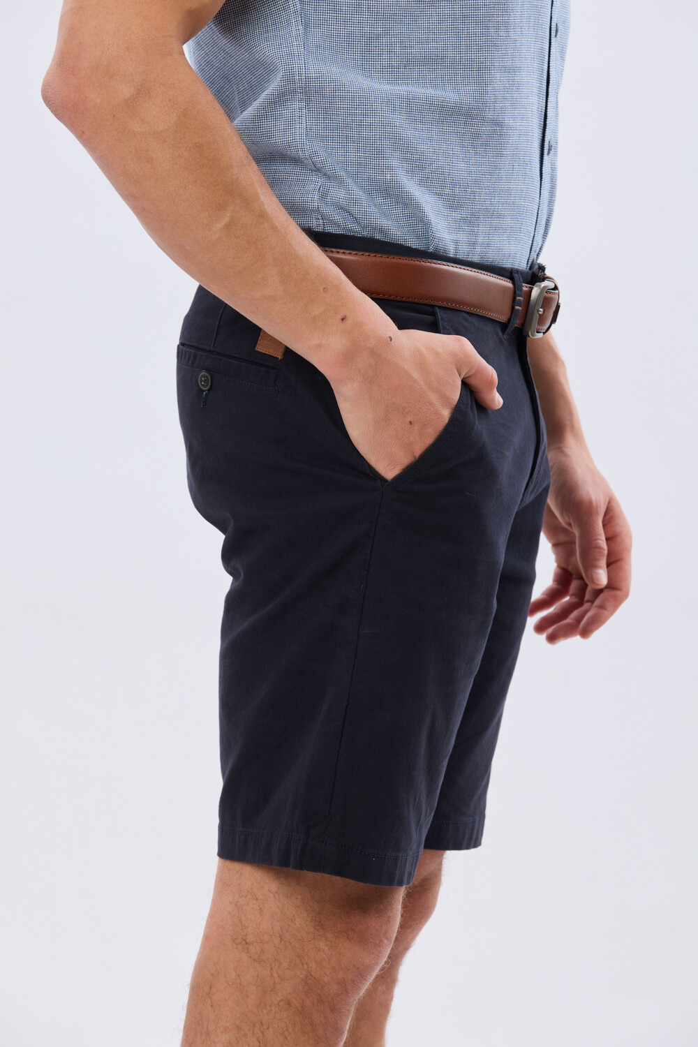 BERMUDA CLASICA CON ELASTANO Azul
