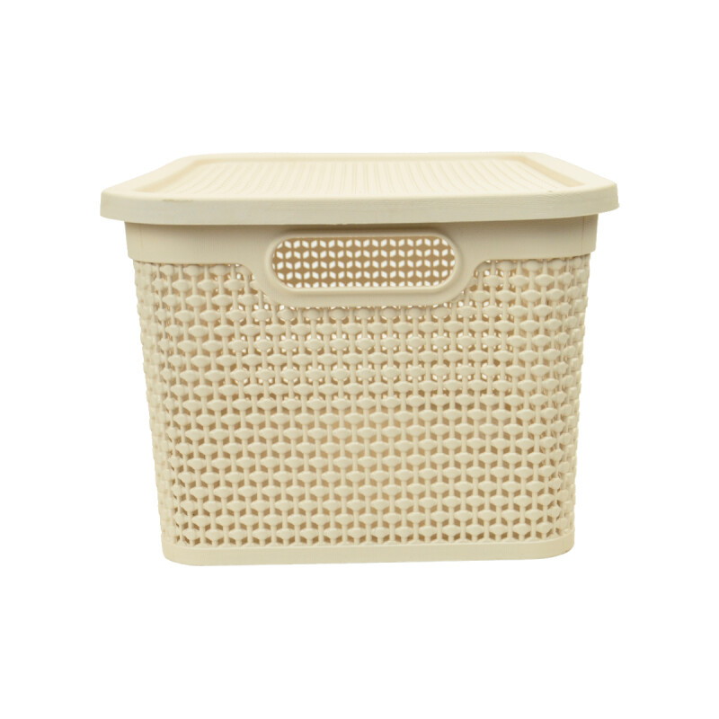 Set x2 Caja simil ratán 15 lts BEIGE