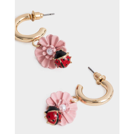 Aros Argollas Flores Dorado