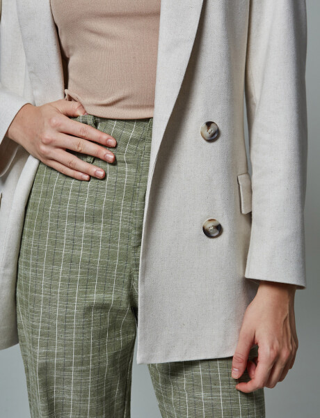 Blazer recto lino crudo