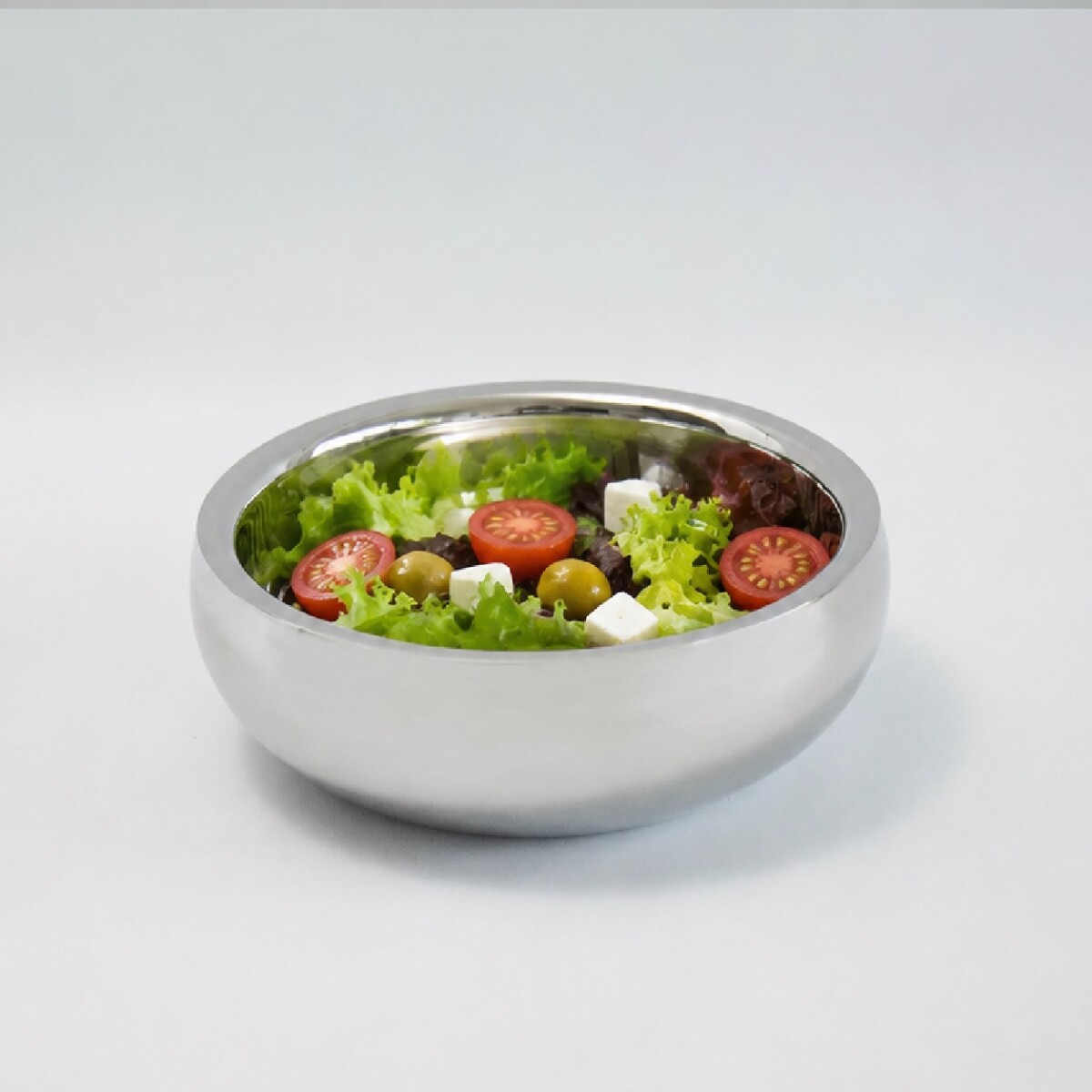 Bowl de Ensalada Acero inoxidable Cromado 18/10 Volf - Doble Pared Grande 