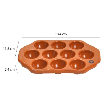 Provolonera Cerámica Rectangular 10 Porciones 18.4x11.8Cm Terracota