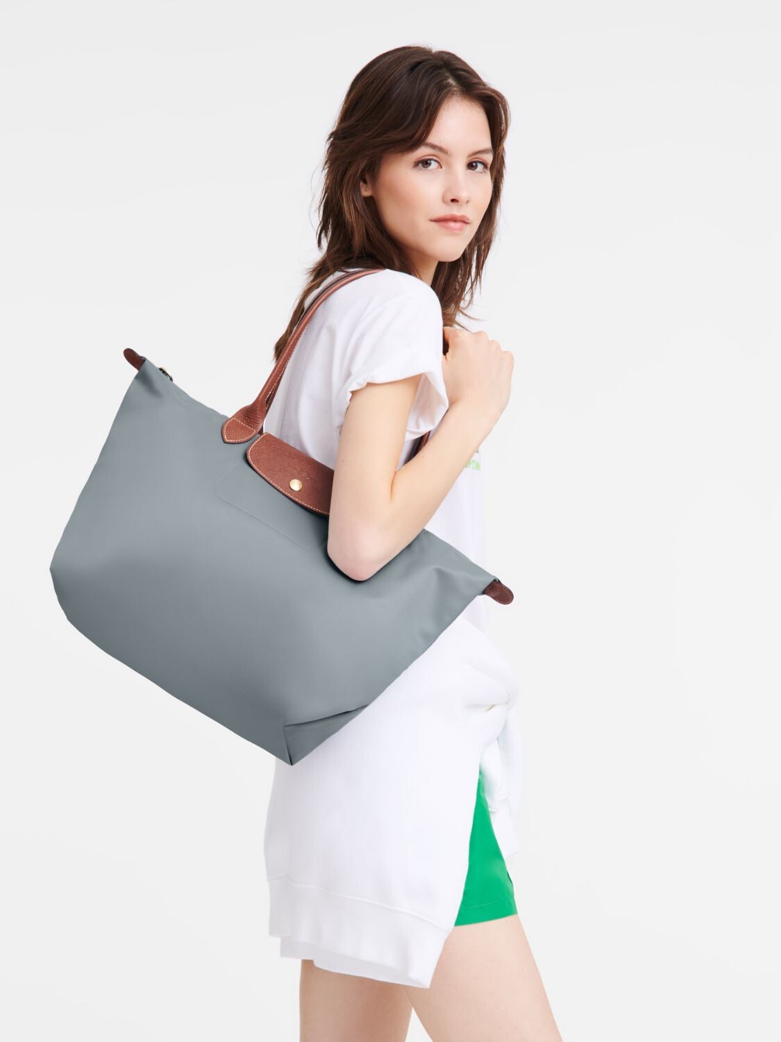 Le Pliage Original L Tote Bag Gris
