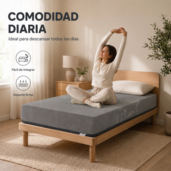 Colchón Kappesberg 1 Plaza Espuma Alta Densidad 19 Cm 120 Kg Gris 1