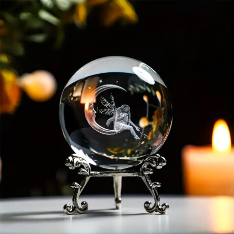 Esfera De Cristal Hada En Luna