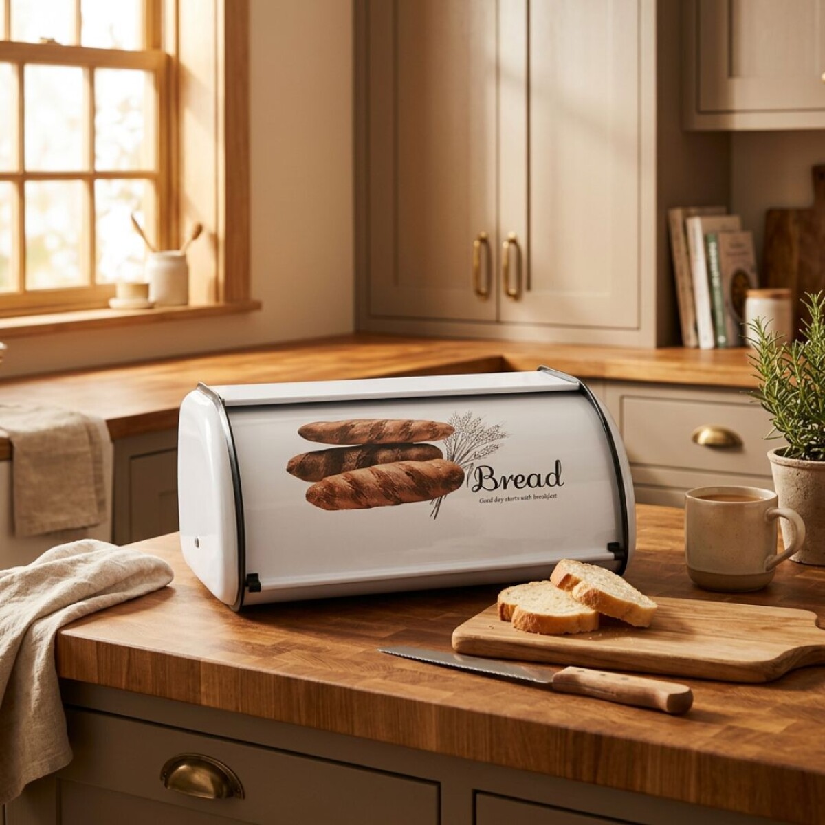 Panera Metal Retro 36x23x15 cm - Blanco 