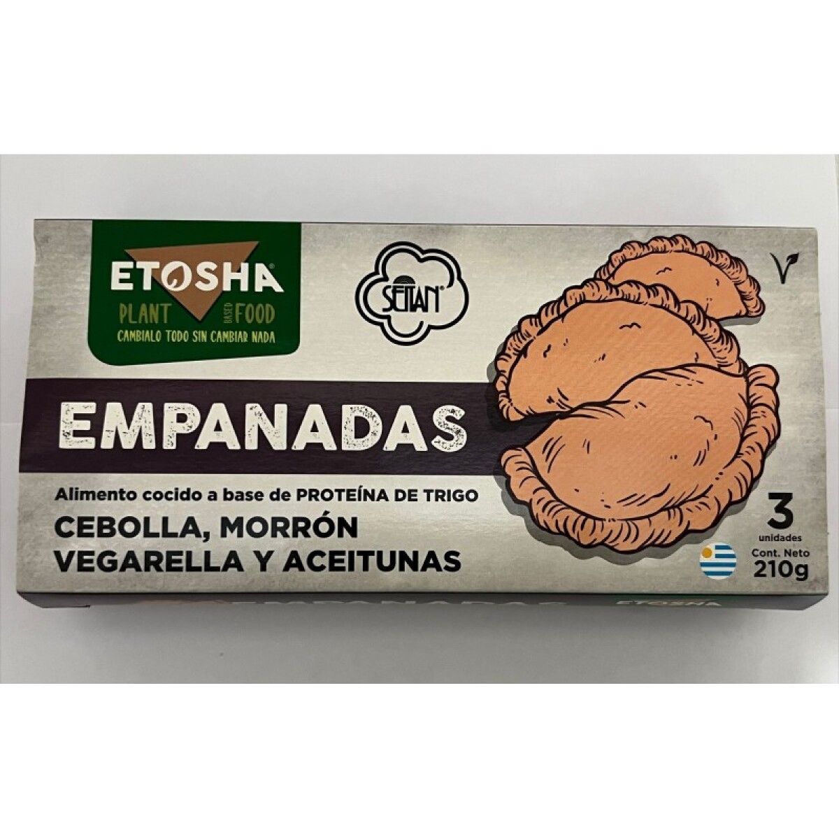 Empanadas seitán (ceb/morr/aceit/vegarella) Etosha - 3 uds.- 210 gr 