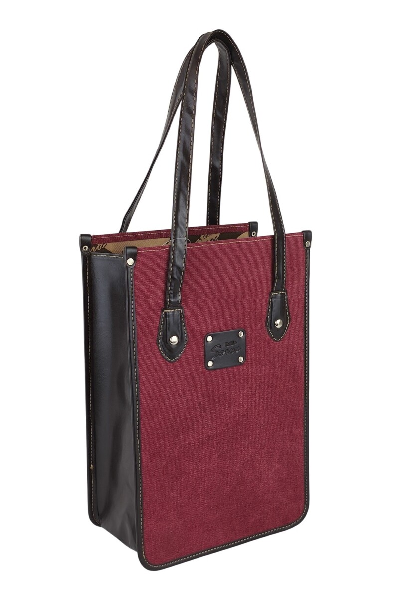 Matera tipo bolso bordó