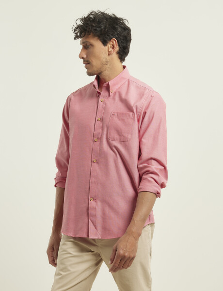 012487 CAMISA HARRINGTON LABEL Rojo