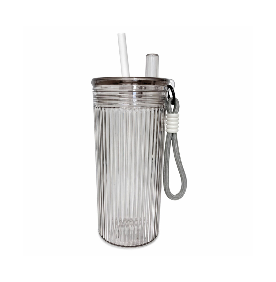 Vaso acrílico con sorbito y colgante flor 750ml - Transparente 